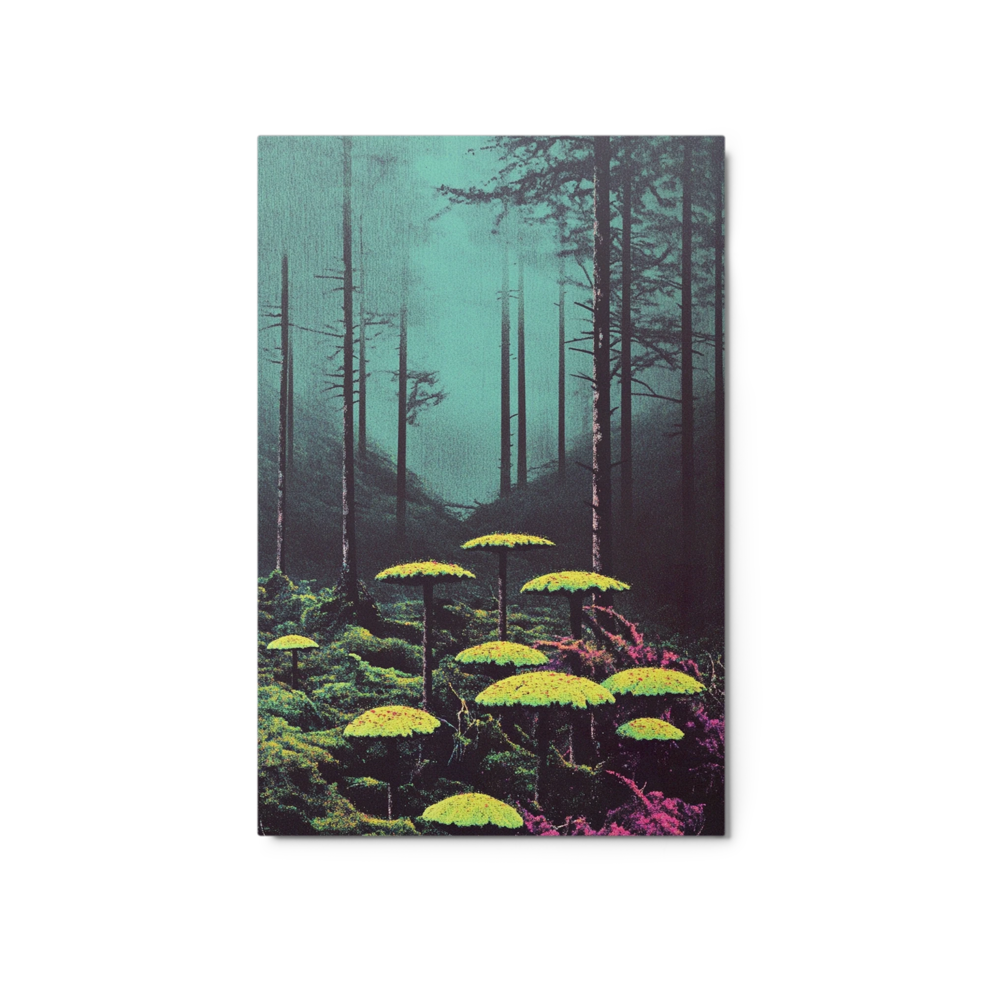 Surreal Forest with Vibrant Mushrooms
