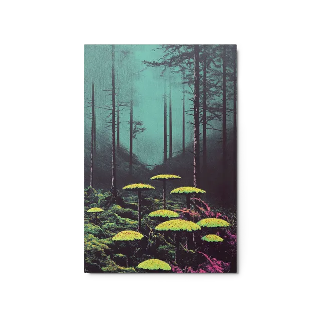 Whispering Woods: Emerald Mycelium | Art Print