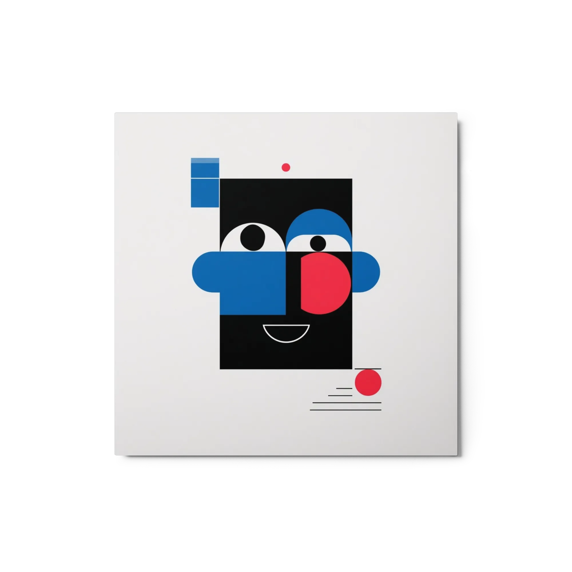 Geometric Portrait in Primary Colors