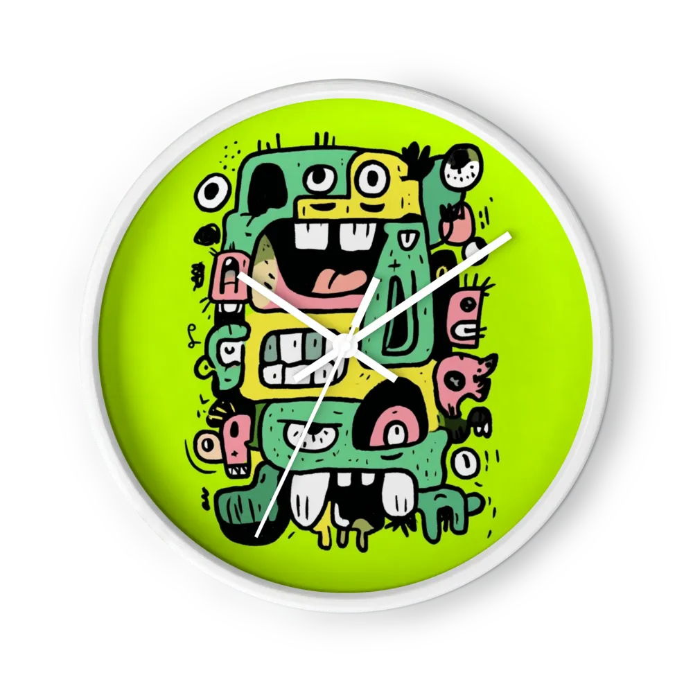 Graffiti Monster Stack | Wall Clock