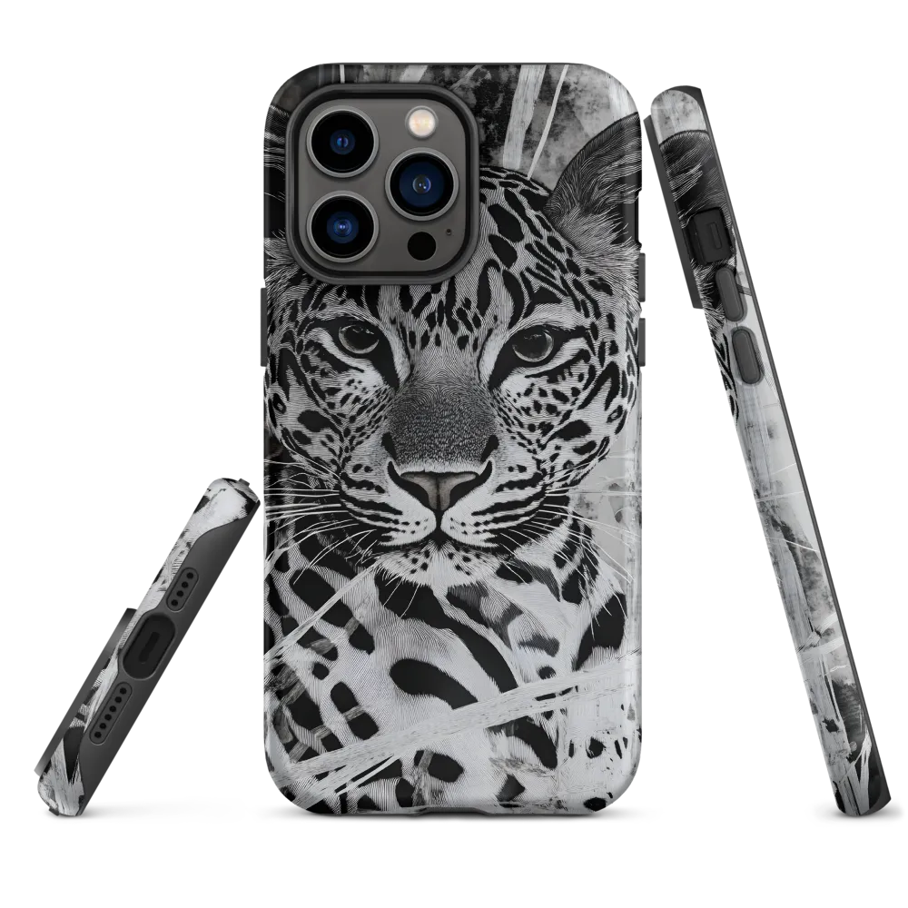 Monochrome Leopard in Grass | Phone Case