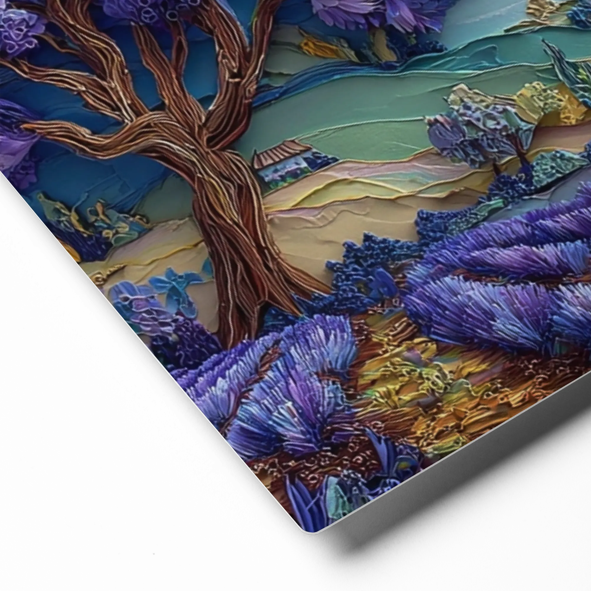 Lavender Fields Under Blue Mountains | Art Print
