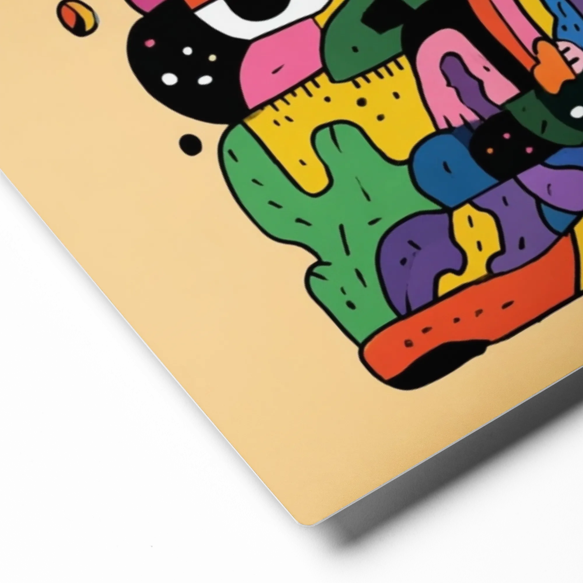Whimsical Monster Mash 
 Poster with Red oak Frame | 12″x 12″