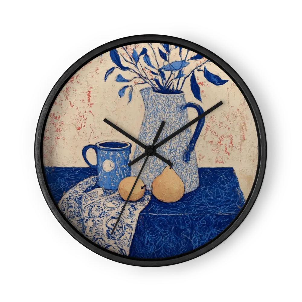 Cobalt Jug and Pears | Wall Clock