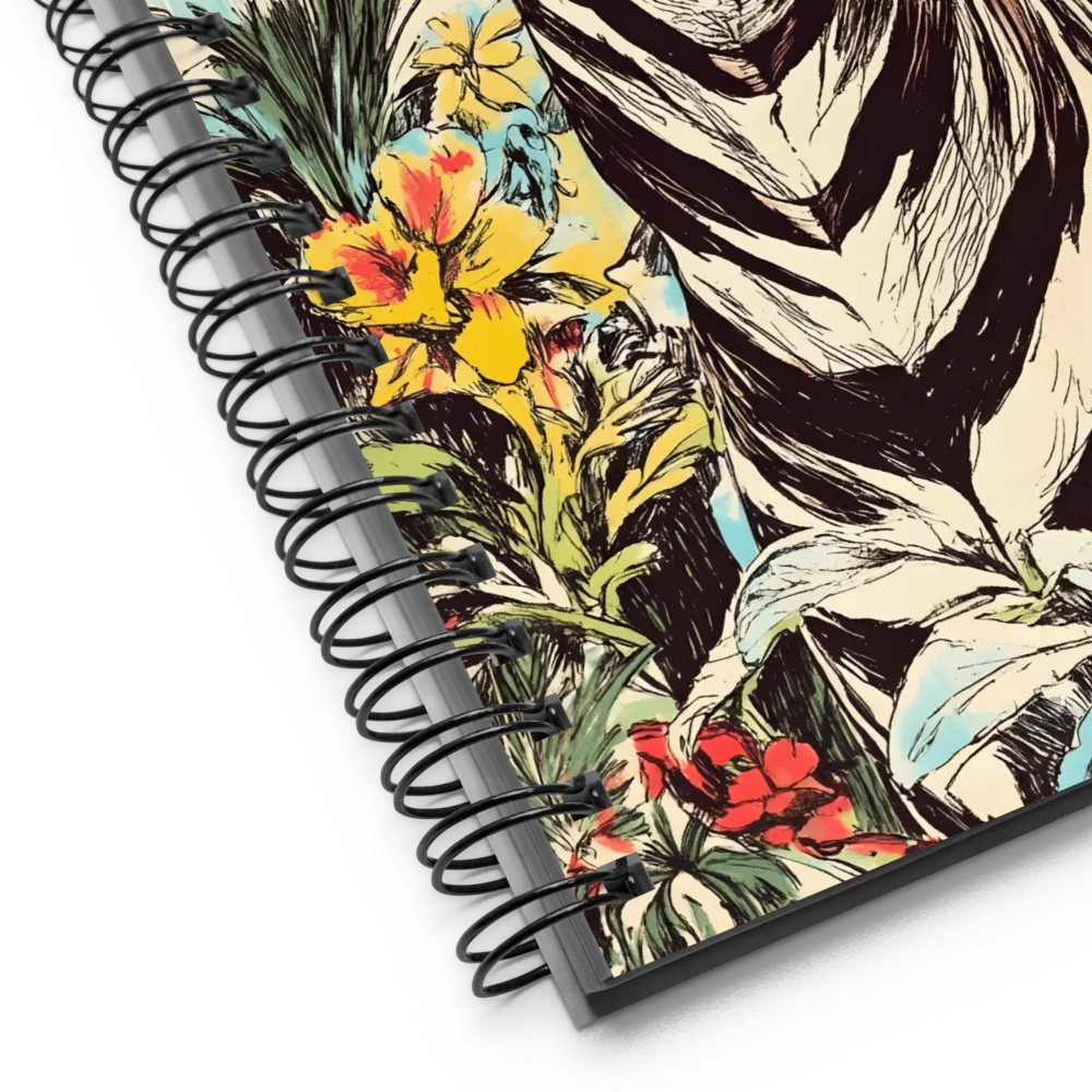 Tropical Zebra & Bird Illustration 
 Spiral Notebook | 140 pages