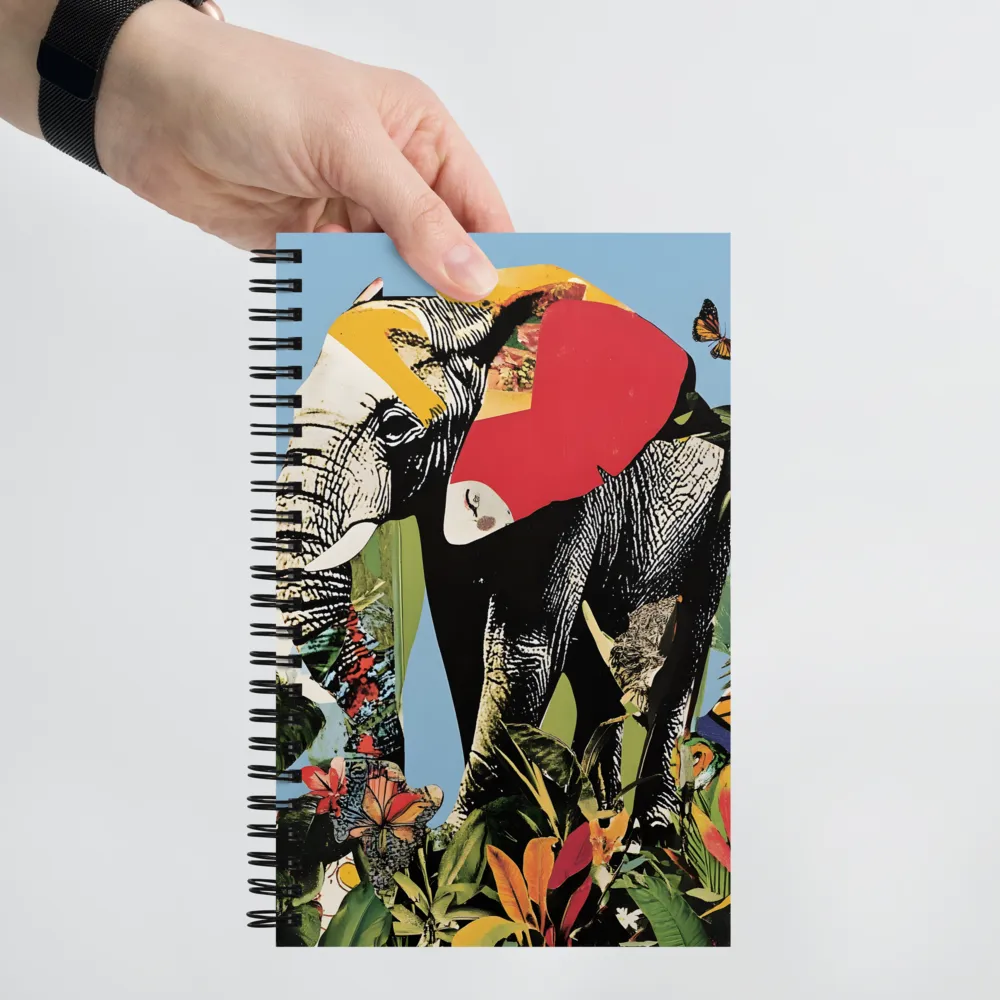 Tropical Elephant Collage 
 Spiral Notebook | 140 pages