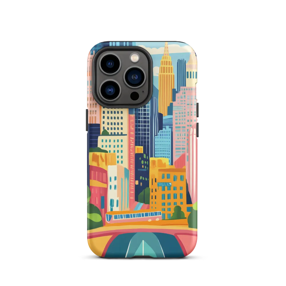 Vibrant Cityscape with Skyscrapers | Phone Case