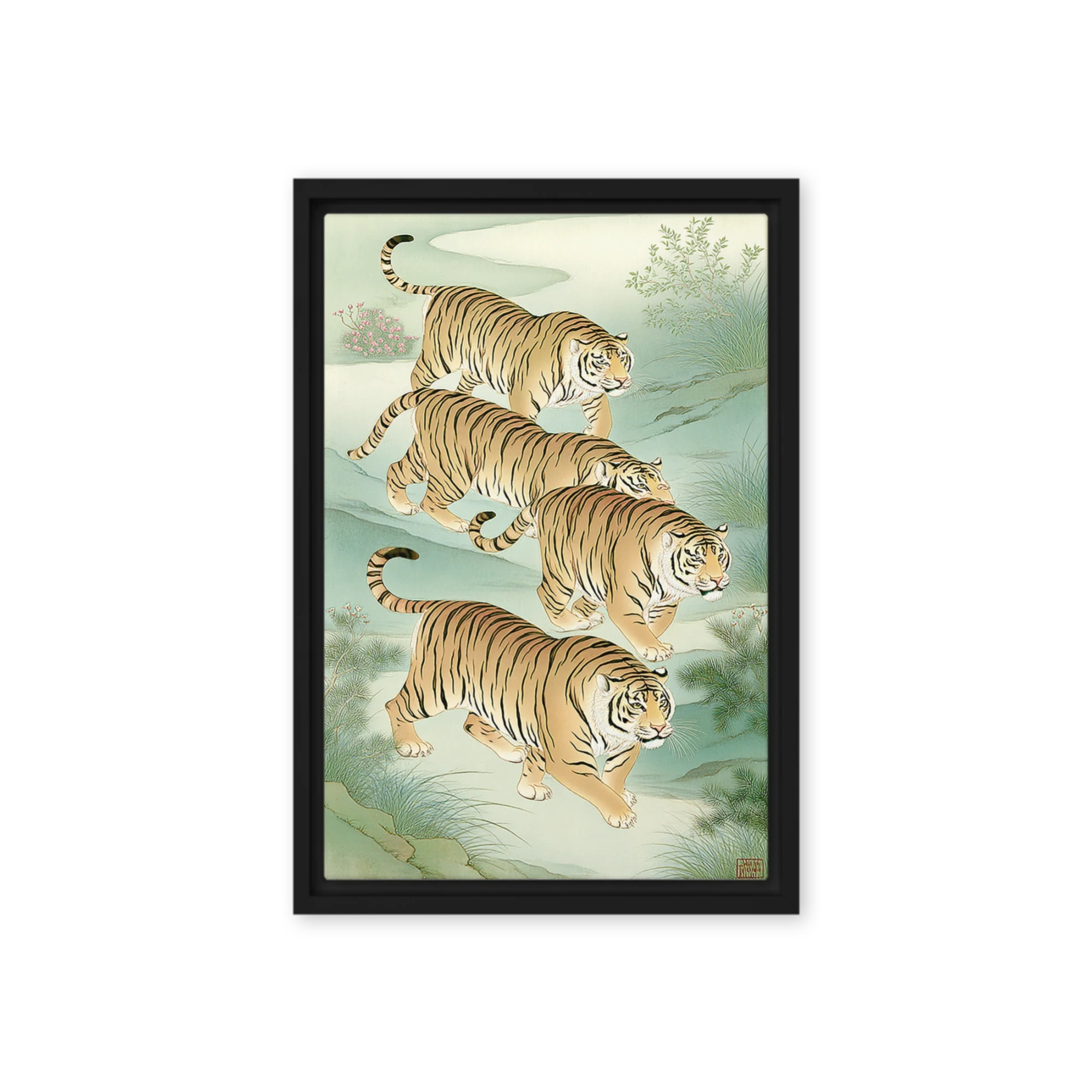 Four Tigers in Bamboo | Art Print