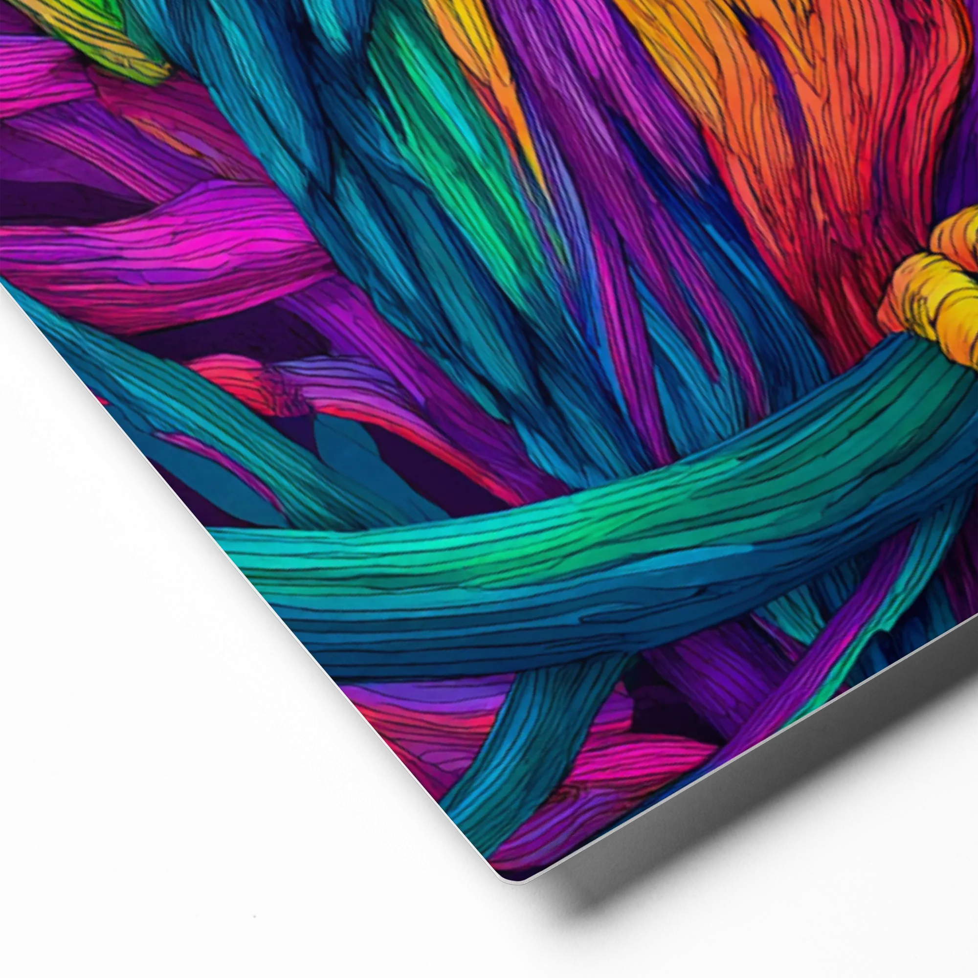 Neon Psychedelic Owl 
 Poster with Red oak Frame | 20″x 30″
