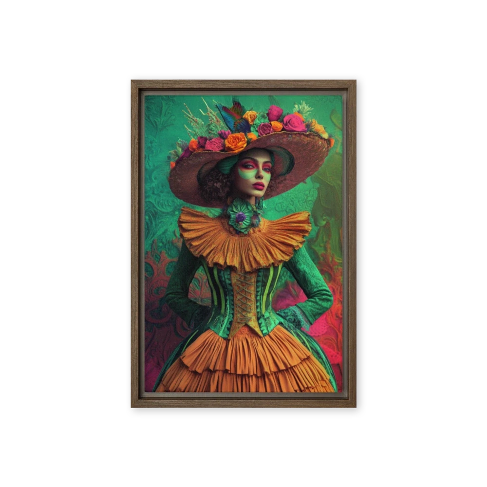 Surreal Woman in Colorful Costume