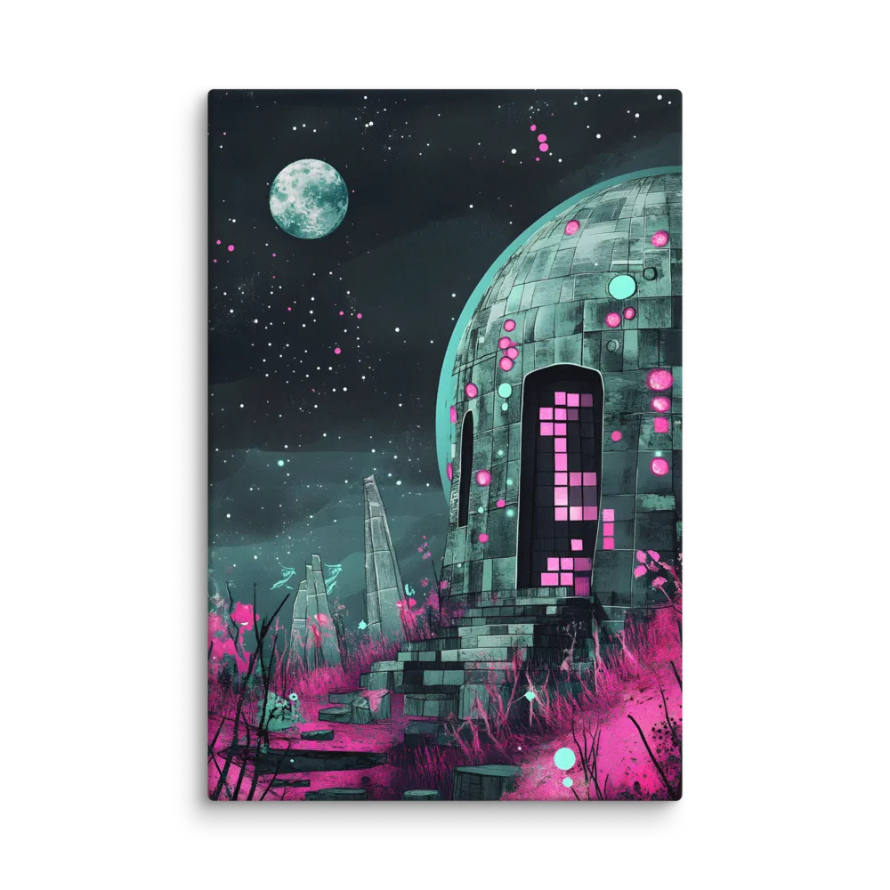 Cosmic Outpost on a Magenta Planet 
 Canvas | 32″x 48″