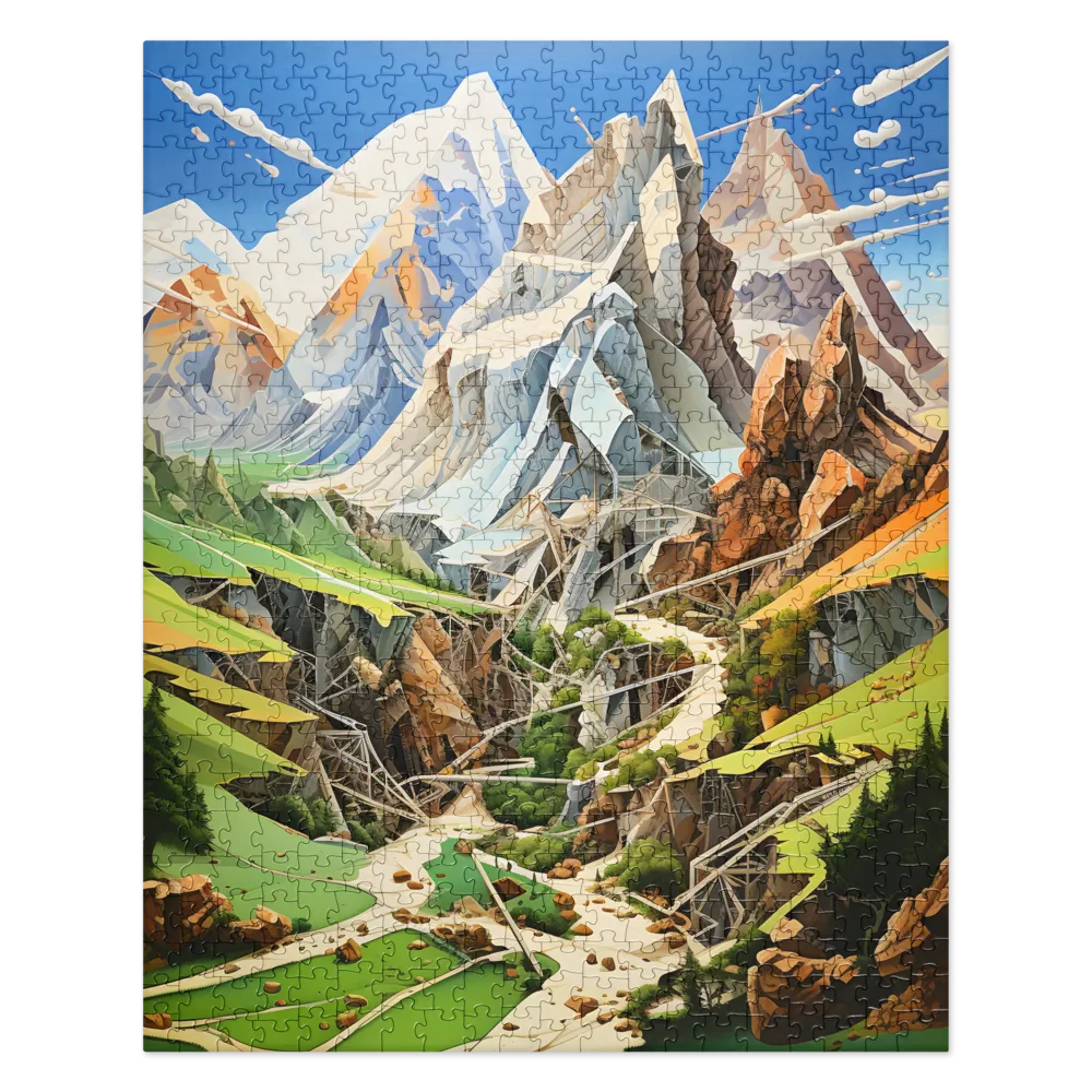 Geometric Mountain Vista 
 Jigsaw Puzzle