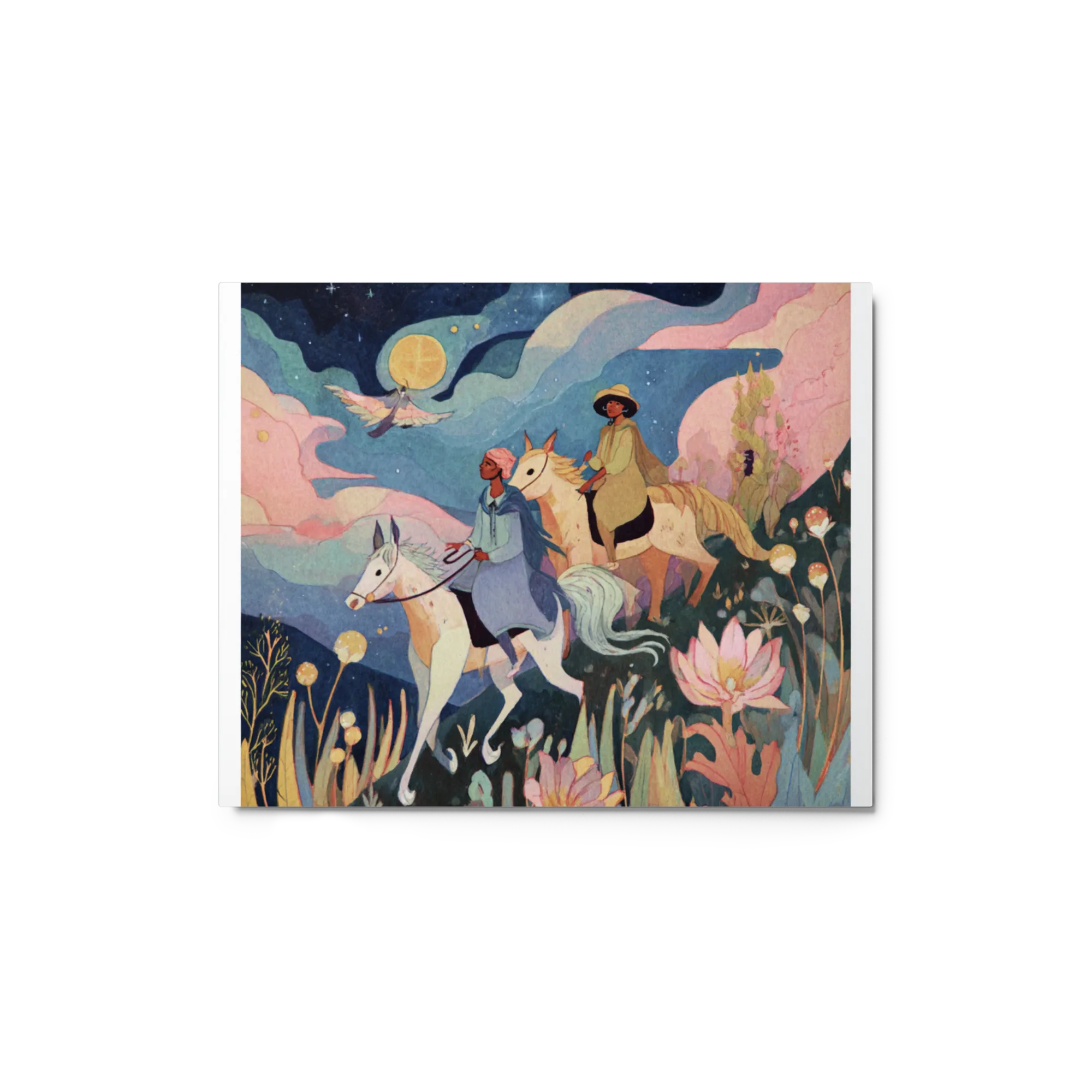 Cavalieri in un Paesaggio Notturno Onirico