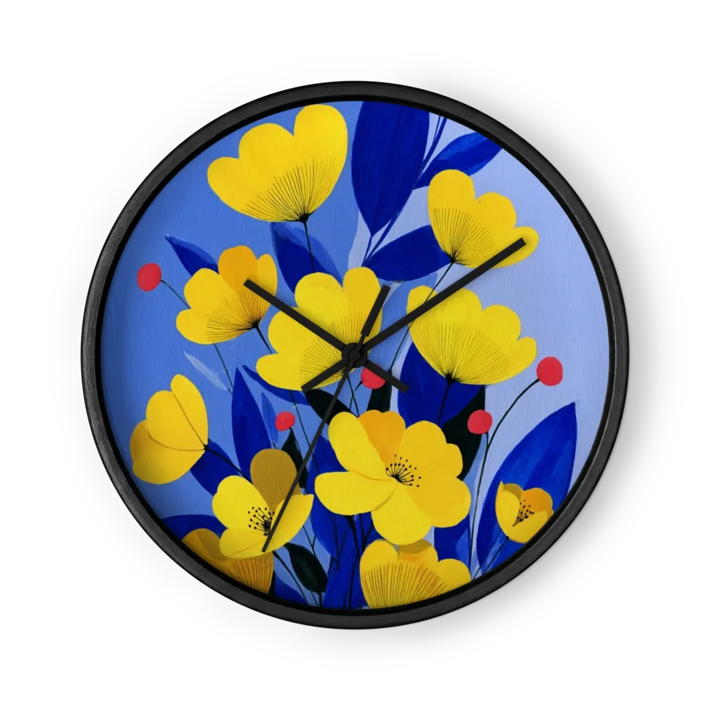 Yellow Bloom Contrast | Wall Clock