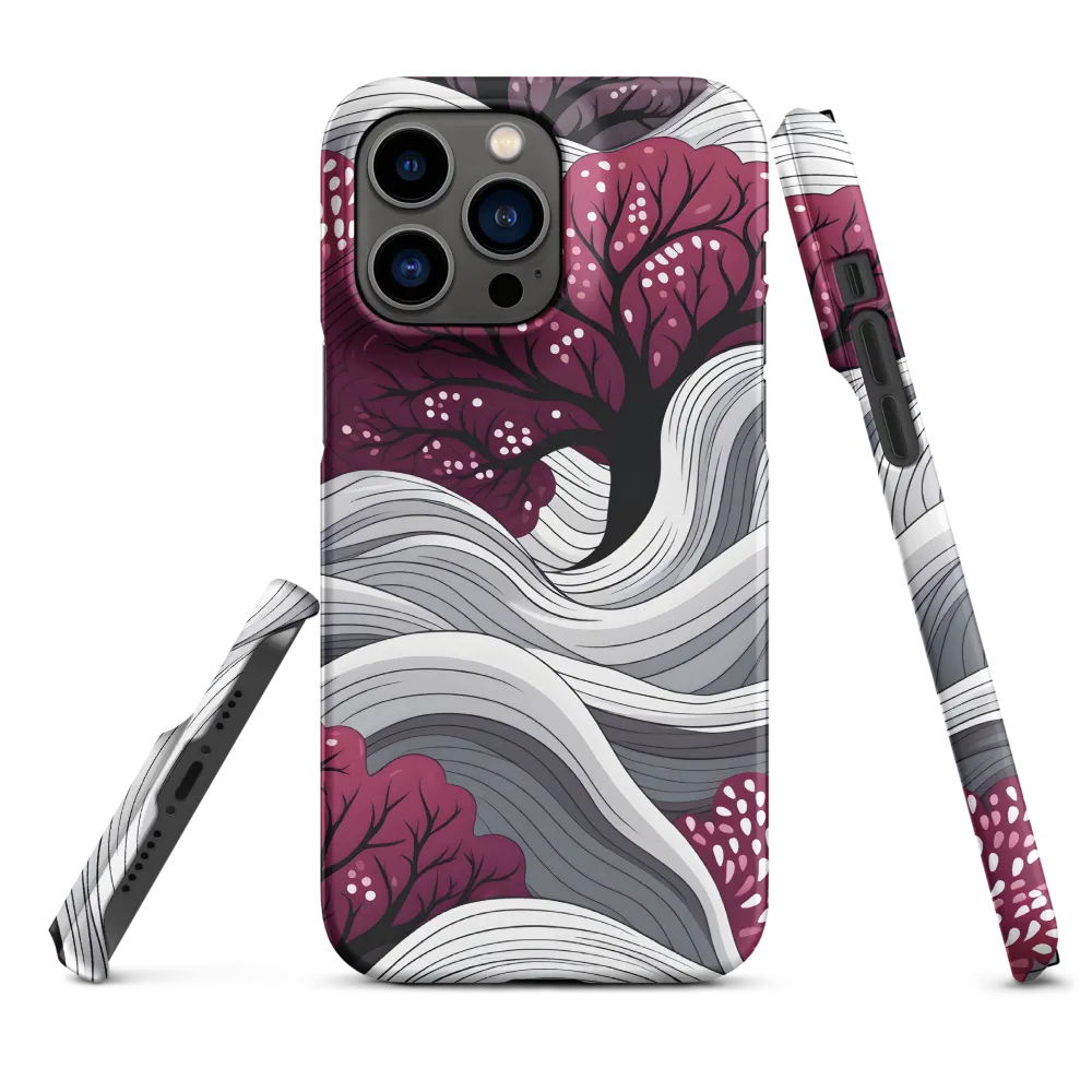 Abstract Trees and Waves Design | Phone Case