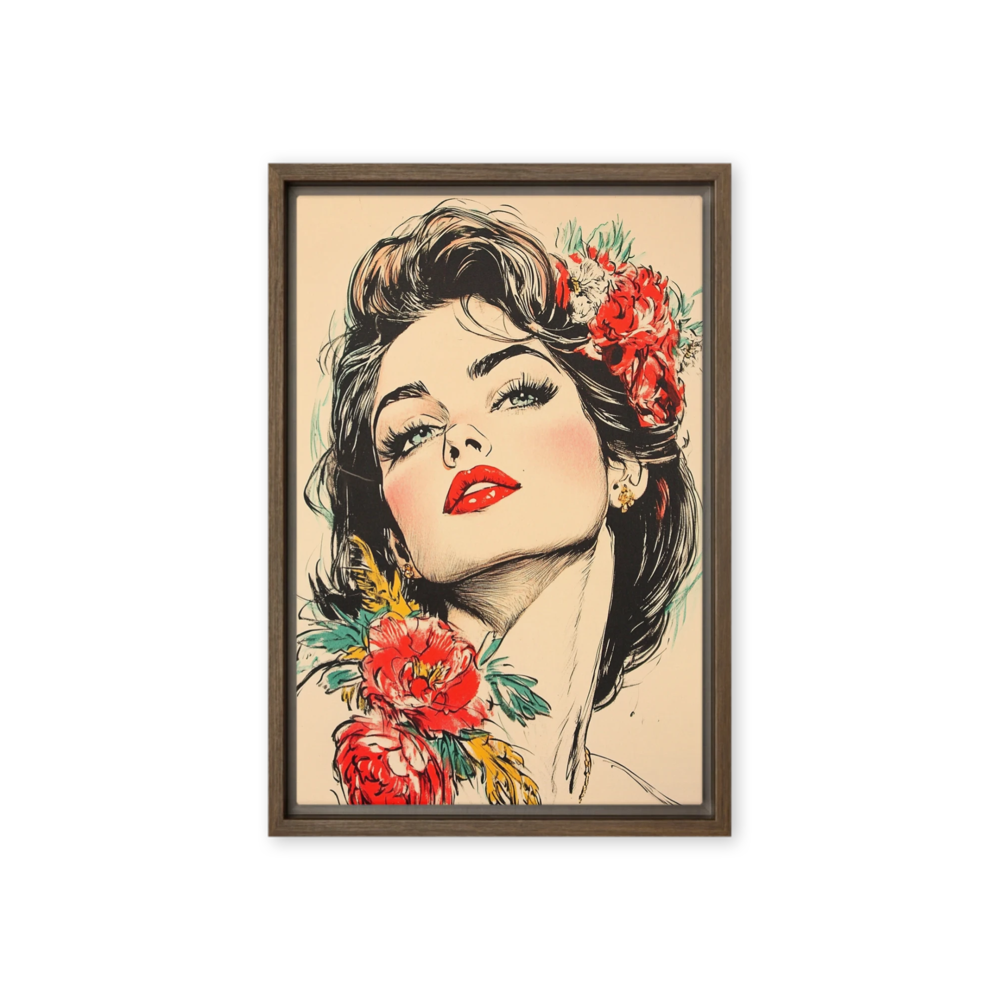Floral Pin-Up Gaze | Art Print