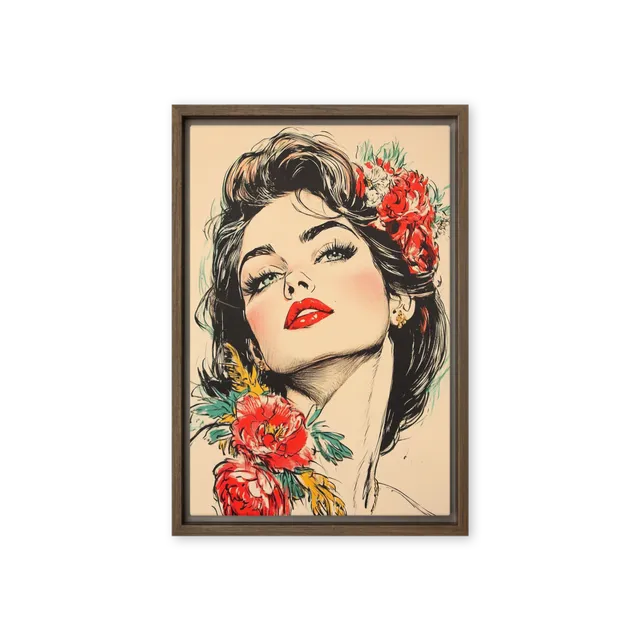 Floral Pin-Up Gaze | Art Print