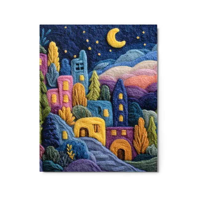 Whimsical Stitched Nightscape | Art Print