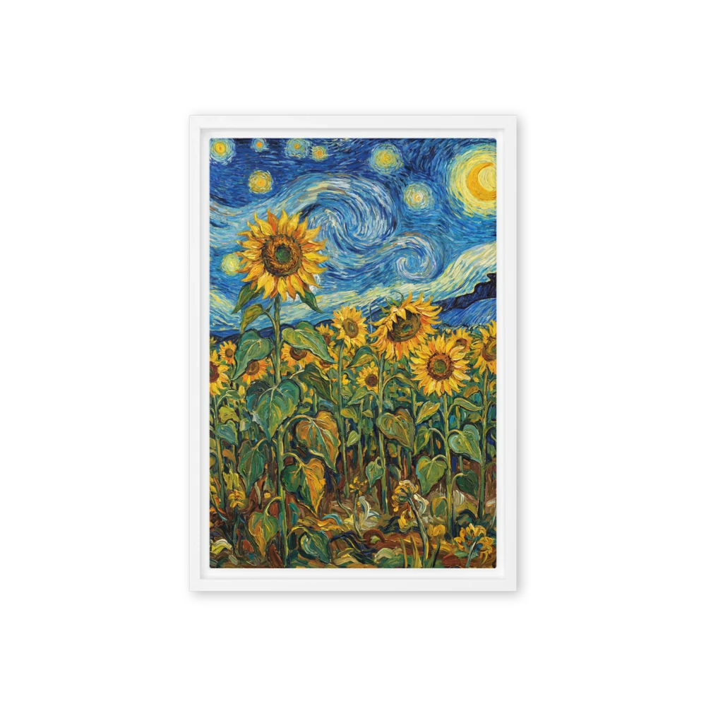 Sunflowers Under a Starry Night | Art Print
