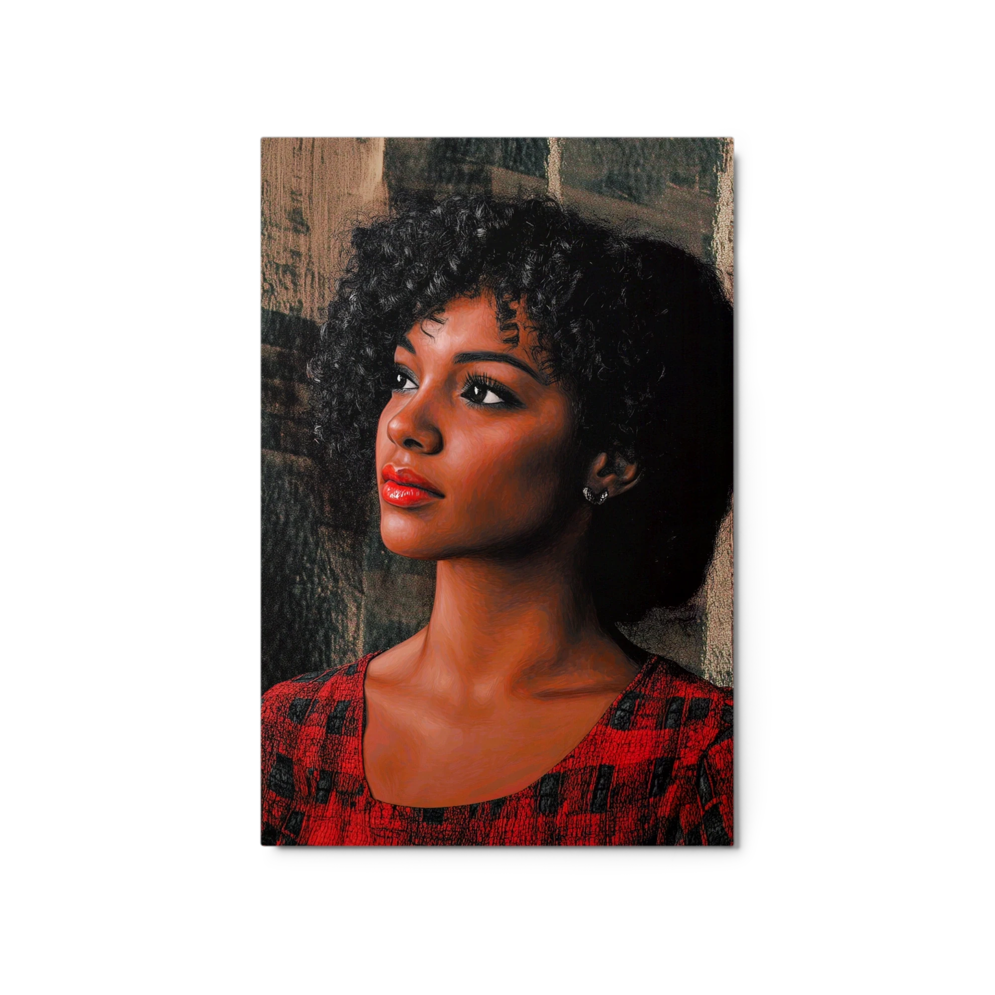 Digital Portrait of Woman with Curly Hair