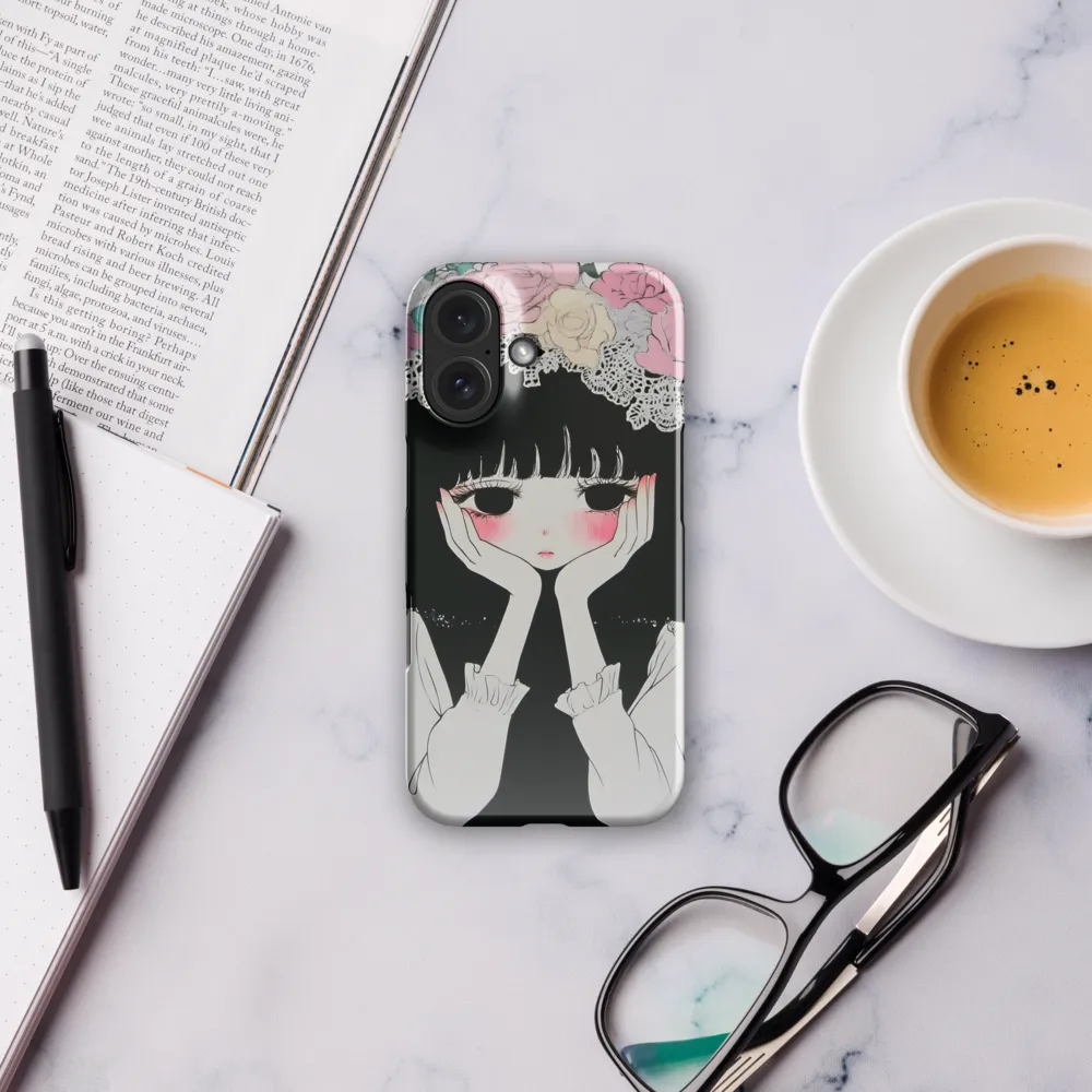 Pensive Gaze, Floral Crown 
 iPhone 16 Pro | Tough Case