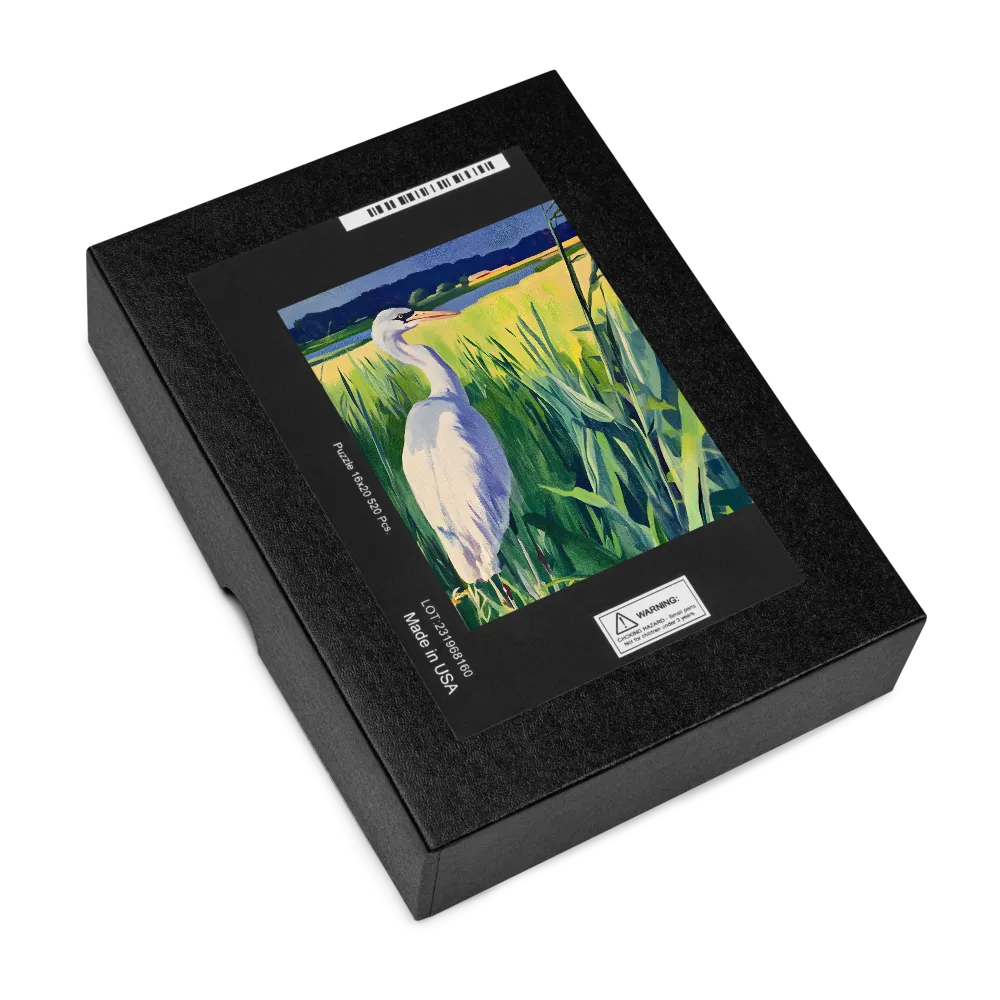 Egret in the Wetlands 
 Jigsaw Puzzle in Tin Box