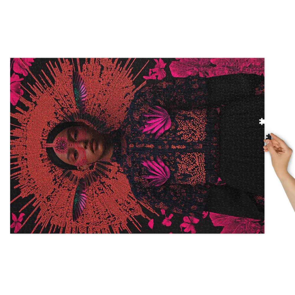 Lumina: Cybernetic Tribal Enchantress 
 Jigsaw Puzzle in Tin Box