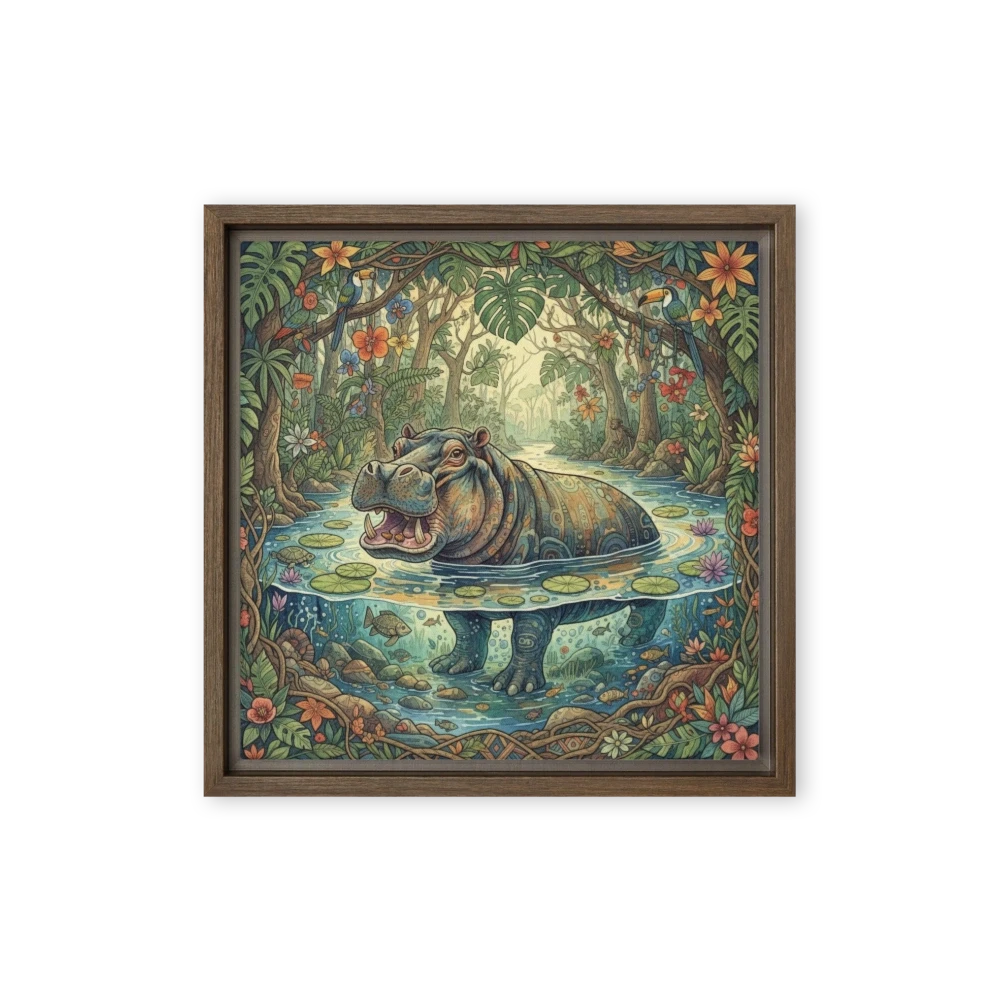 Hippo in the Lily Pond