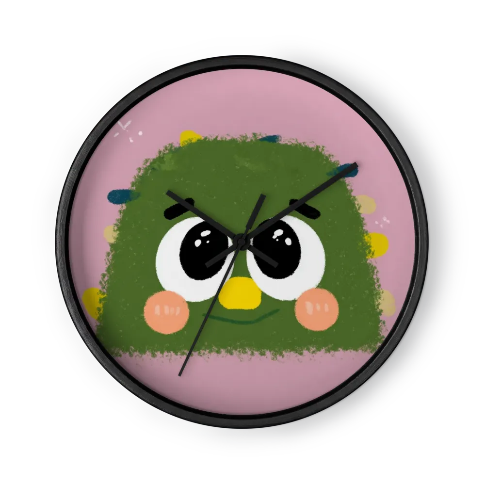 Green Fuzzy Monster | Wall Clock