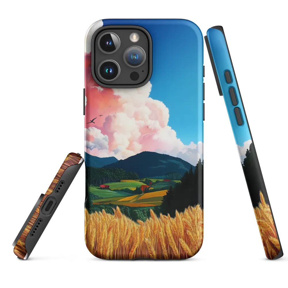 Vibrant Landscape with Wheat Fields
