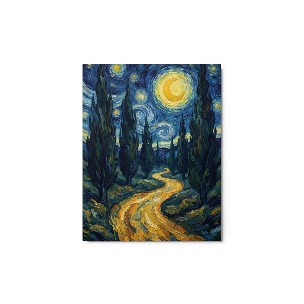 Cypress Path Under the Starry Night