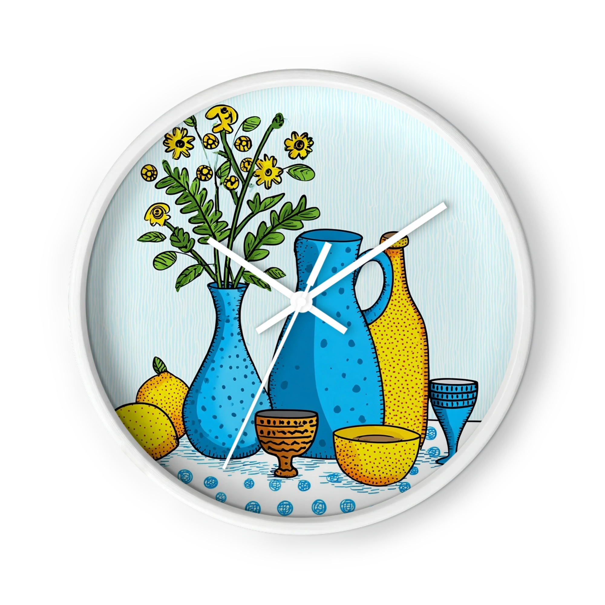 Blue Vases and Yellow Lemons