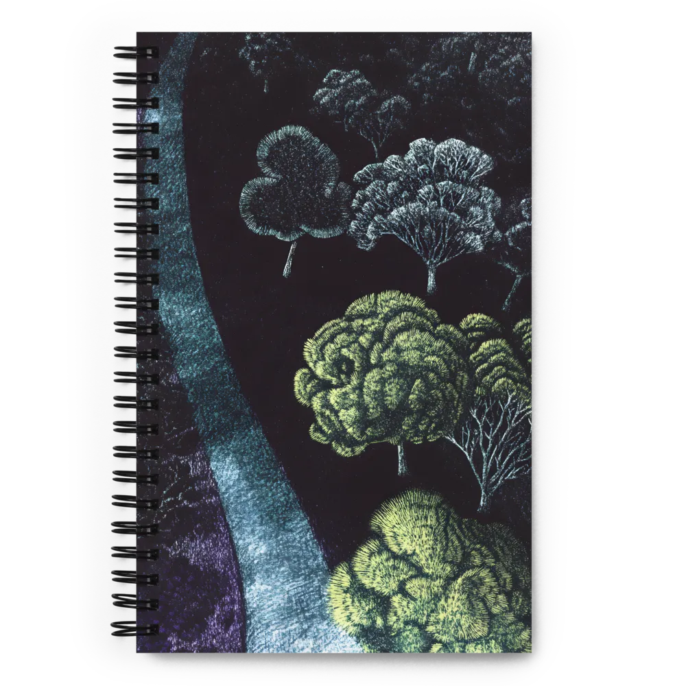 Stippled Forest Nocturne 
 Spiral Notebook | 140 pages