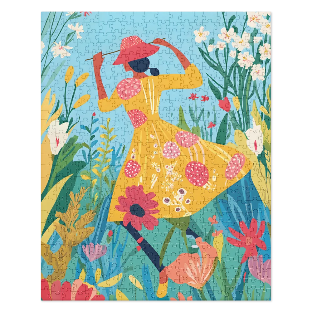 Painter in the Garden 
 Jigsaw Puzzle in Tin Box
