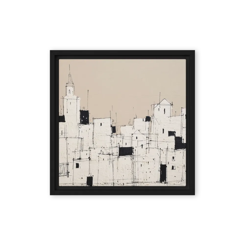 Urban Silhouette 
 Poster with Red oak Frame | 18″x 18″