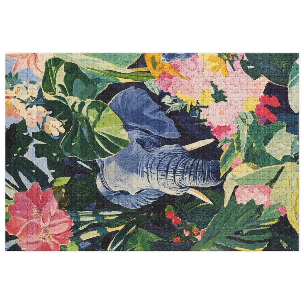 Elephant in Tropical Foliage | Jigsaw Puzzle (252/520 pieces)