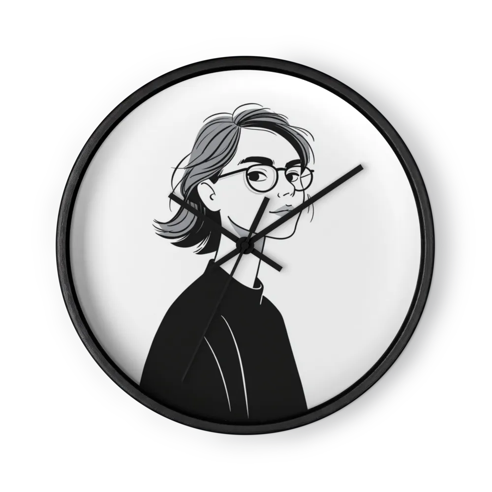 Girl with Glasses Portrait | Wall Clock