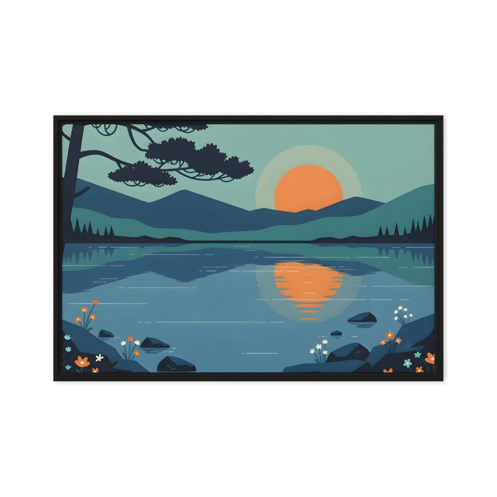 Serene Lake at Sunset 
 Canvas | 12″x 18″