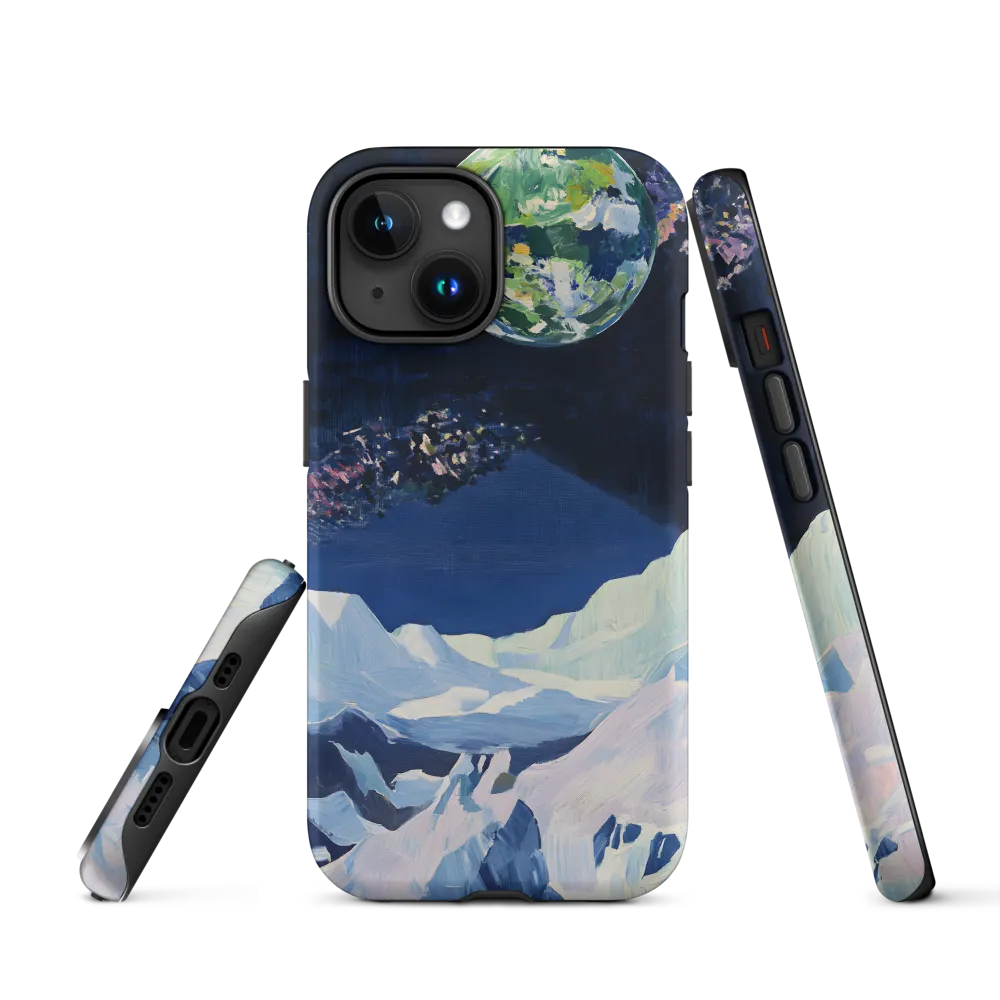 Impressionistic Landscape with Green Planet | Phone Case