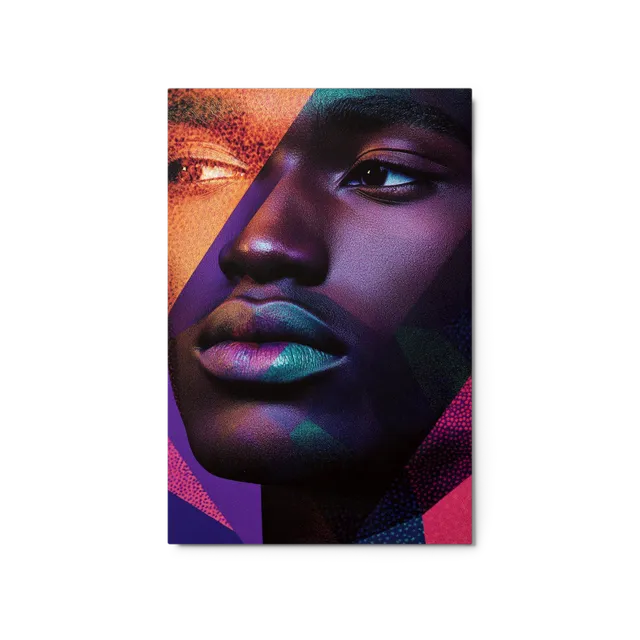 Fragmented Neon Portrait | Art Print