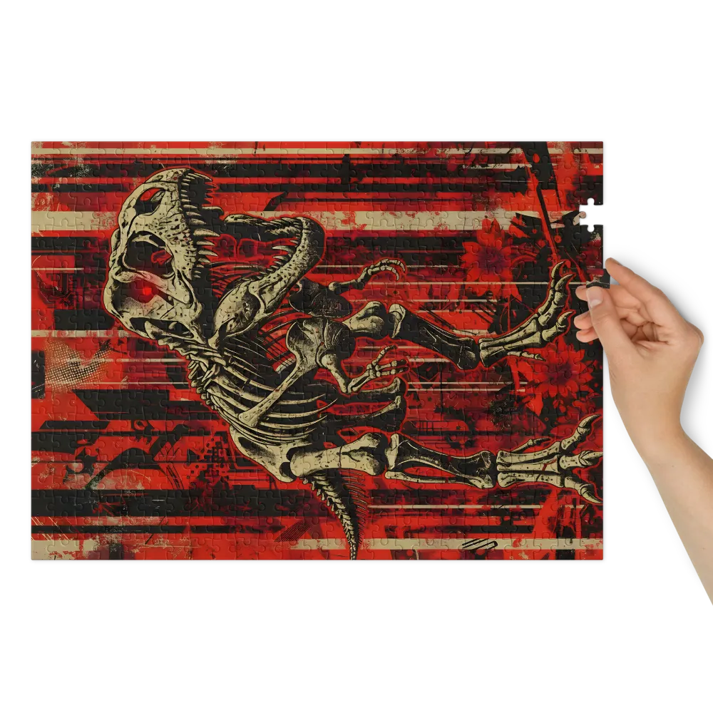 Crimson T. rex Skeleton | Jigsaw Puzzles