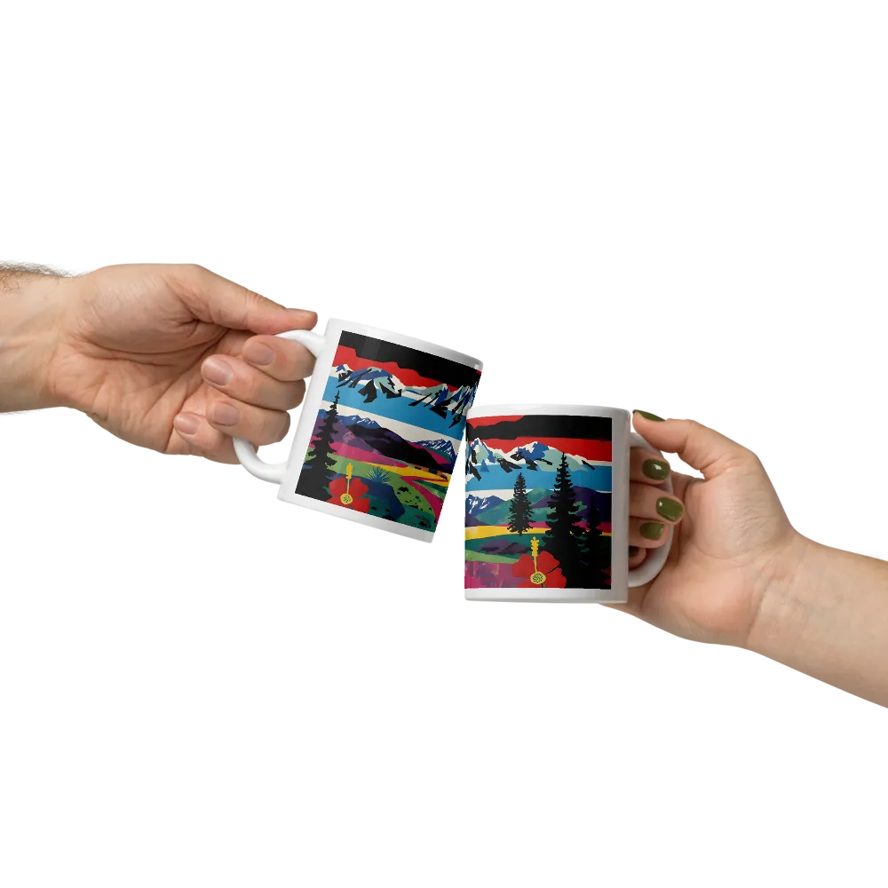 Prismatic Mountain Poster 
 Mug with Red inside | 15 oz
