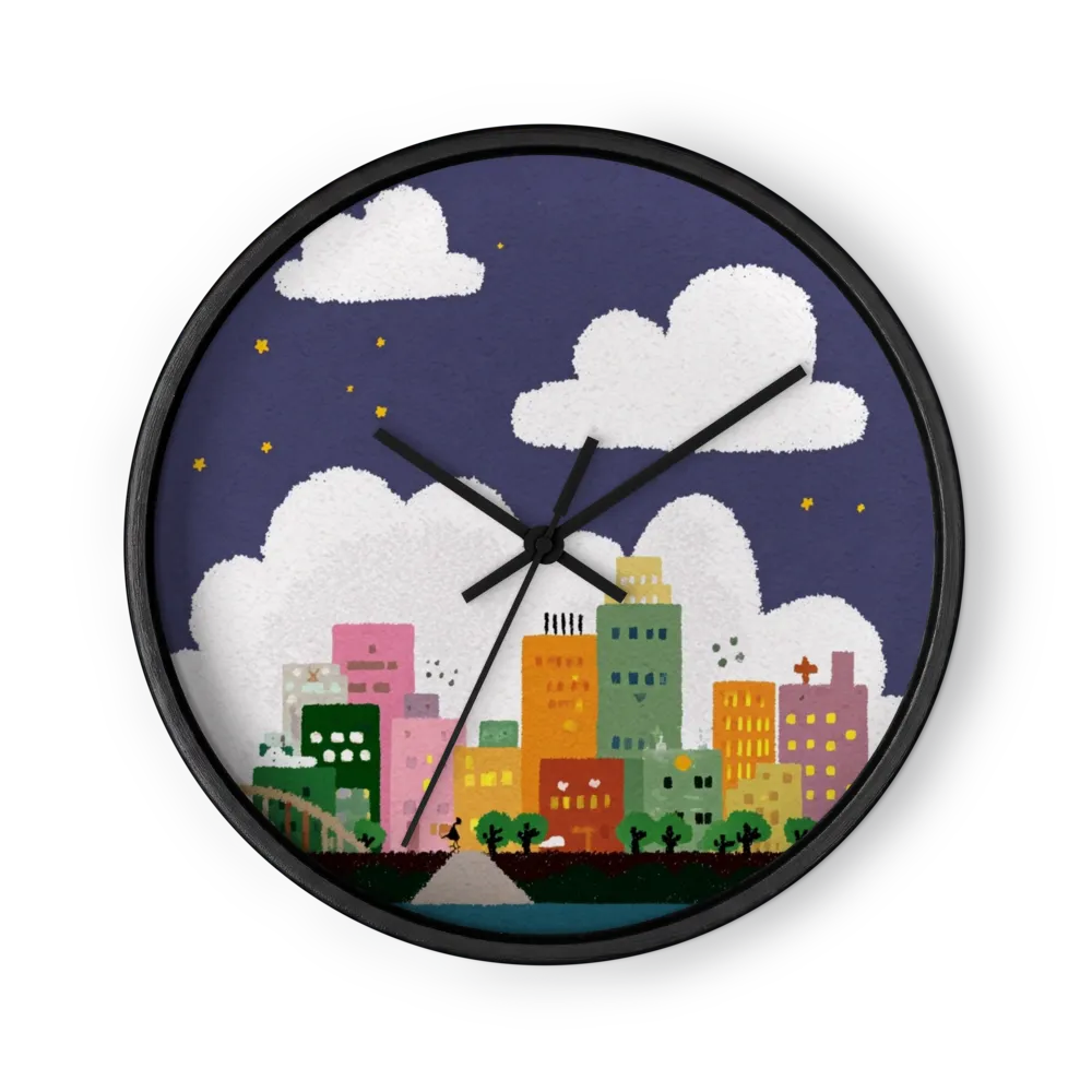 Night City Skylines | Wall Clock