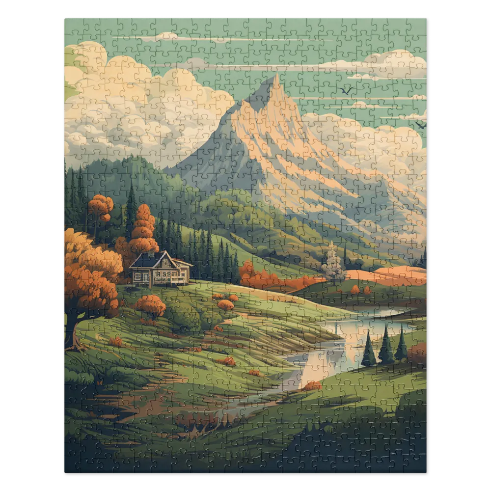Tranquil Mountain Vista 
 Jigsaw Puzzle