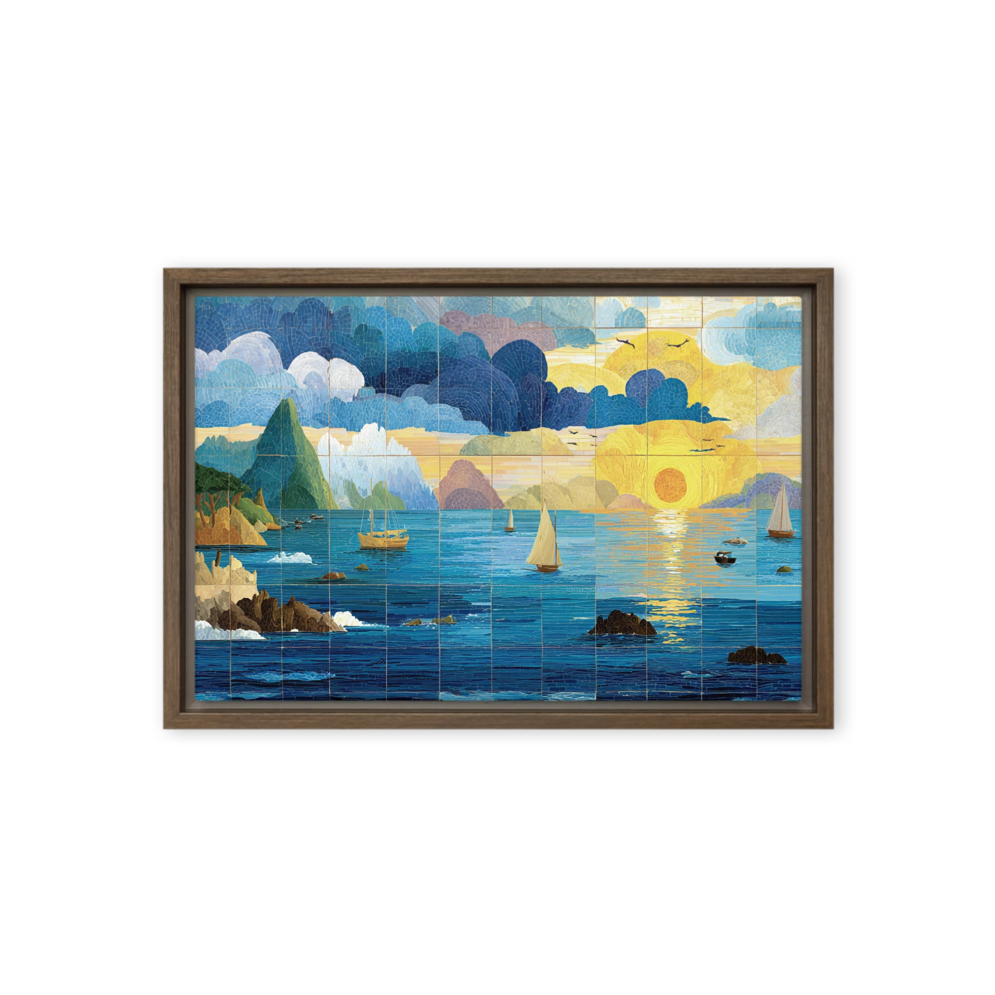 Mosaic Sunset at Sea | Art Print