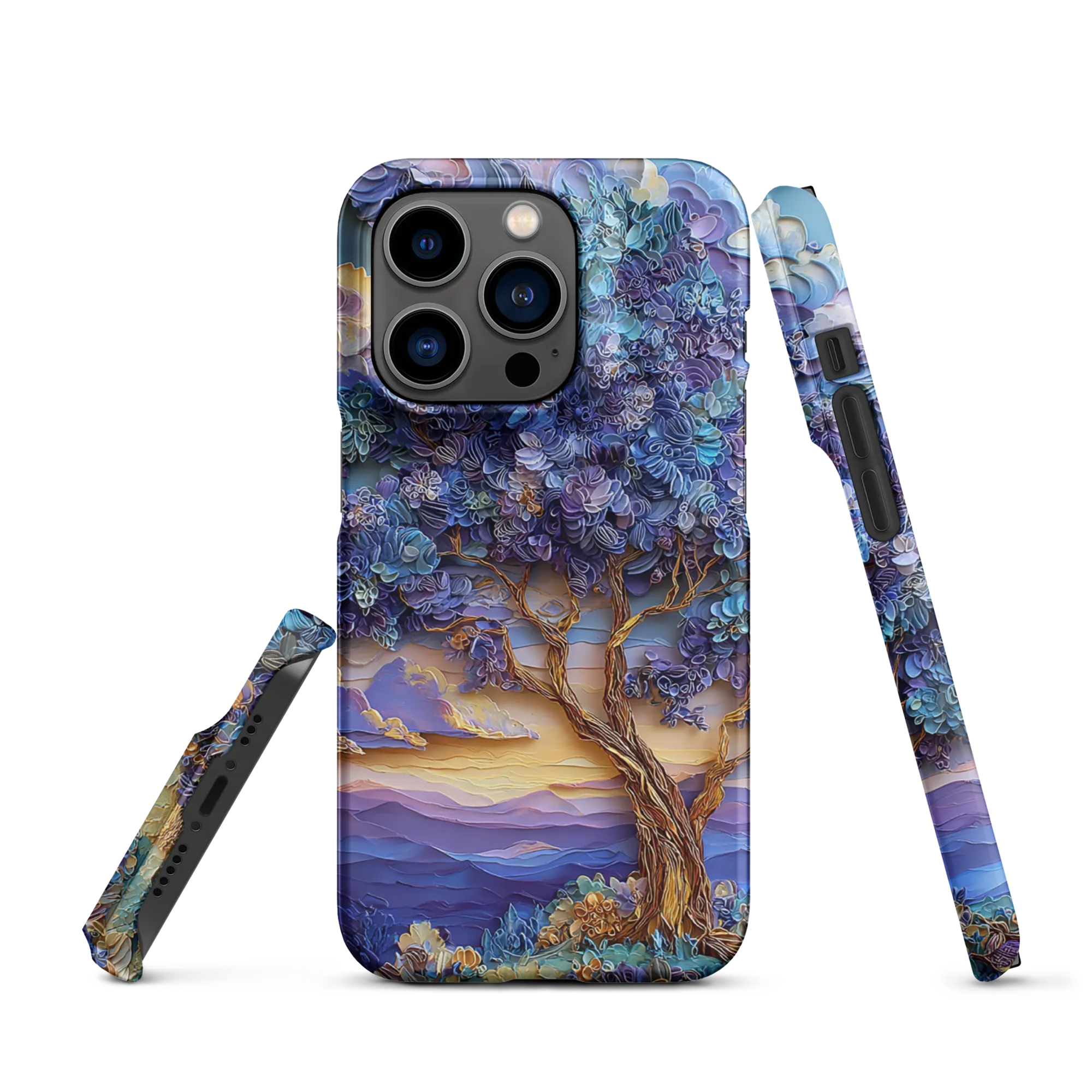 Textured Violet Tree Landscape | Phone Case