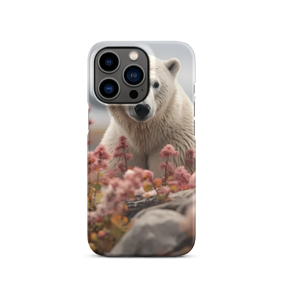 Polar Bear Among Pink Flowers | Phone Case