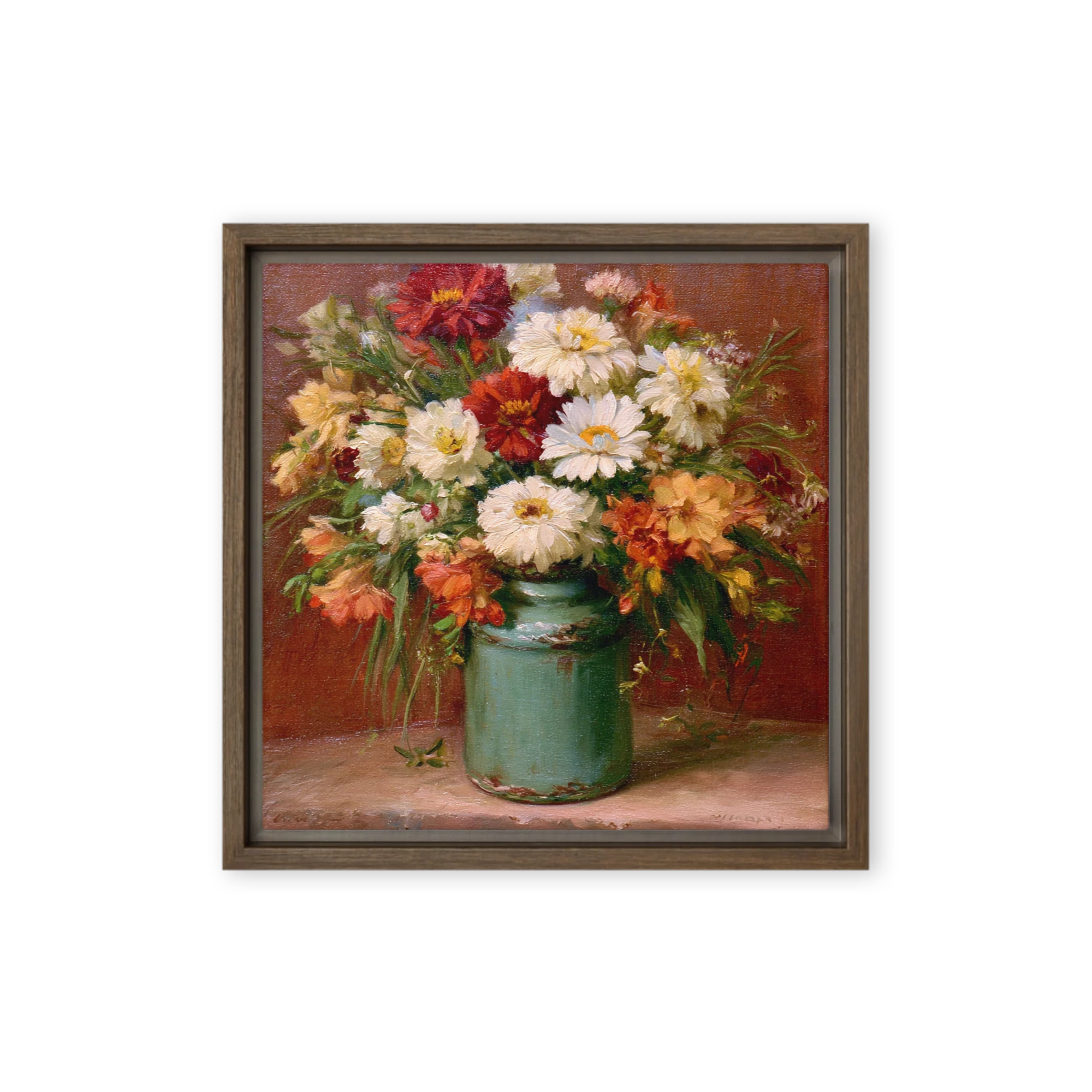 Bouquet in Green Jug | Art Print
