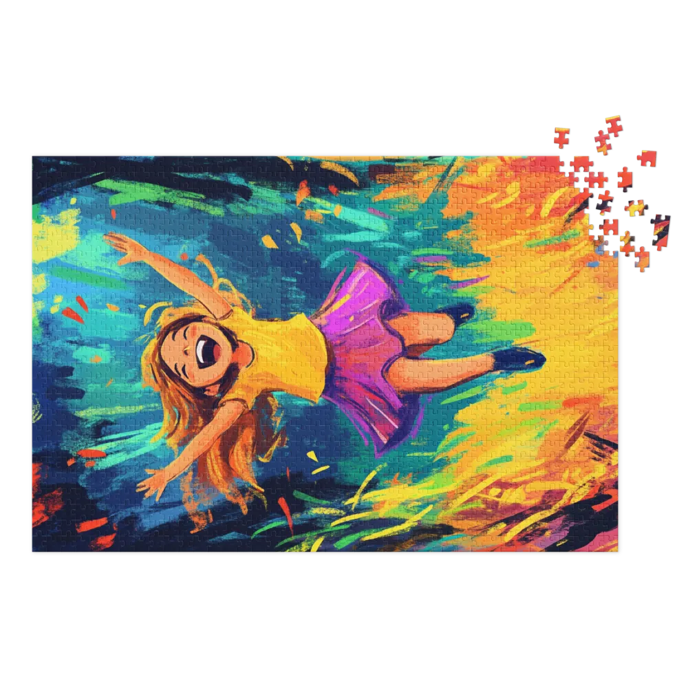 Joyful Girl in Colorful Background
