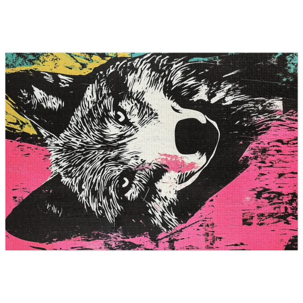Neon Wolf Portrait 
 Jigsaw Puzzle in Tin Box